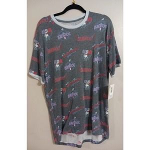 *NWT* LulaRoe Patrick Gray USA Patten Shortsleeve Long T-Shirt Sz Med